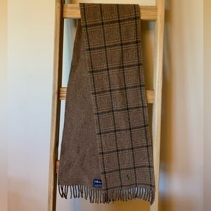 Ralph Lauren hunter green and brown plaid scarf